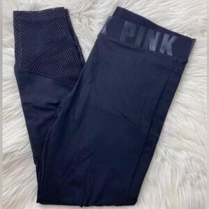 Black Victoria Secret PINK Ultimate Mesh Ankle Leggings